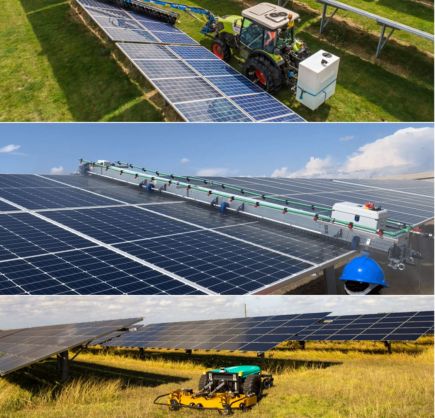 Vehicle-mounted solar panel cleaning system